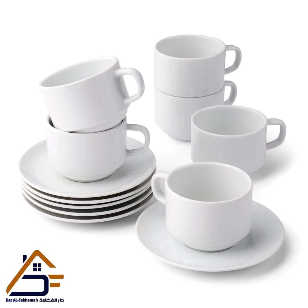 طقم فناجين سيراميك مع السيسر