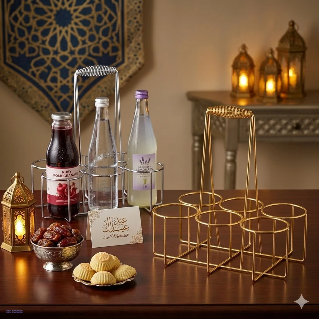 حامل أكواب ستيل ملكي (ذهبي - فضي)