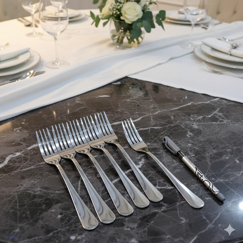 6 ملاعق شوك ستيل جافي – ساده