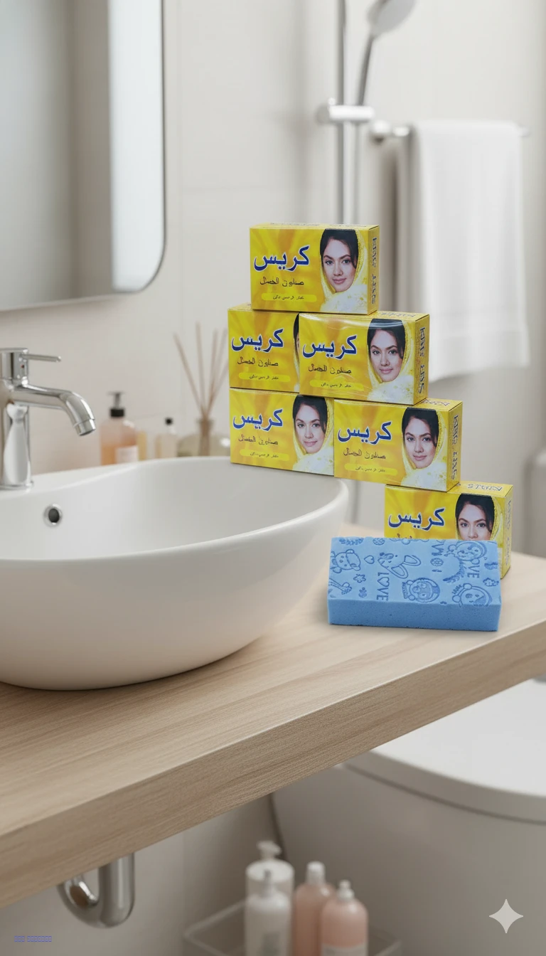 6 صابون كريس + إسفنج استحمام