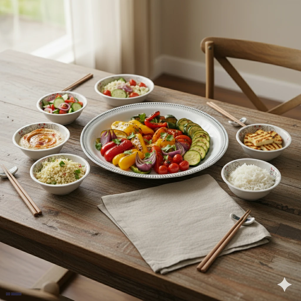 صحن تقديم + 5 مطايب ميلامين